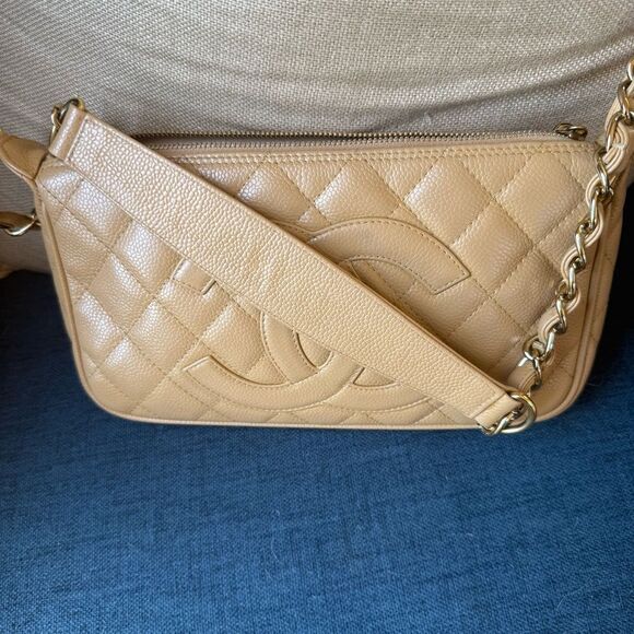 Chanel Cavier Quilted Timeless CC Shoulder Bag Beige - Picture 16 of 16